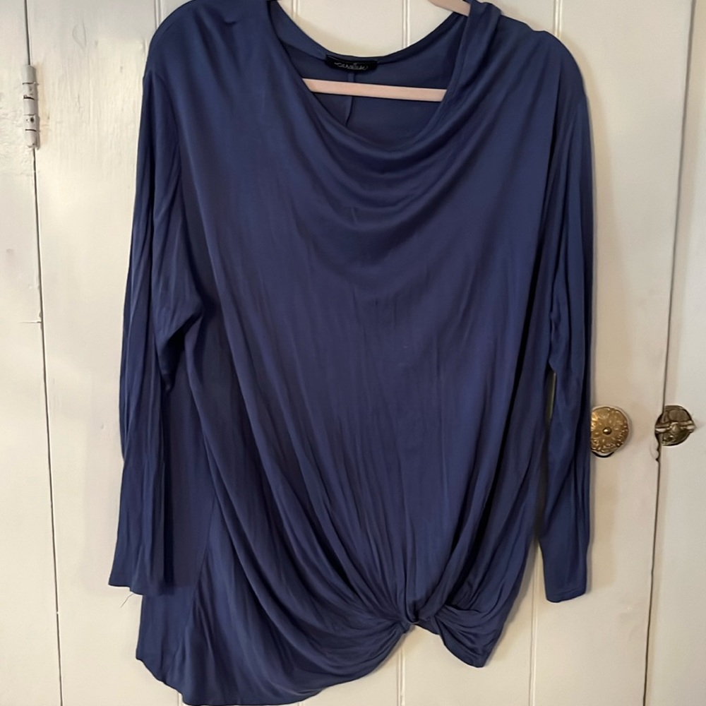 Caralase Womens LS Knot Front top XL NWOT